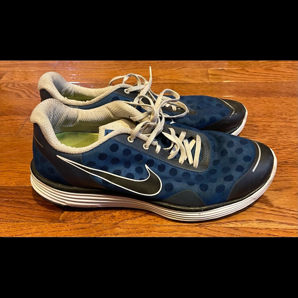 Nike Plus + Lunarswift 2 Blue Polkadot running shoes sneakers size 11